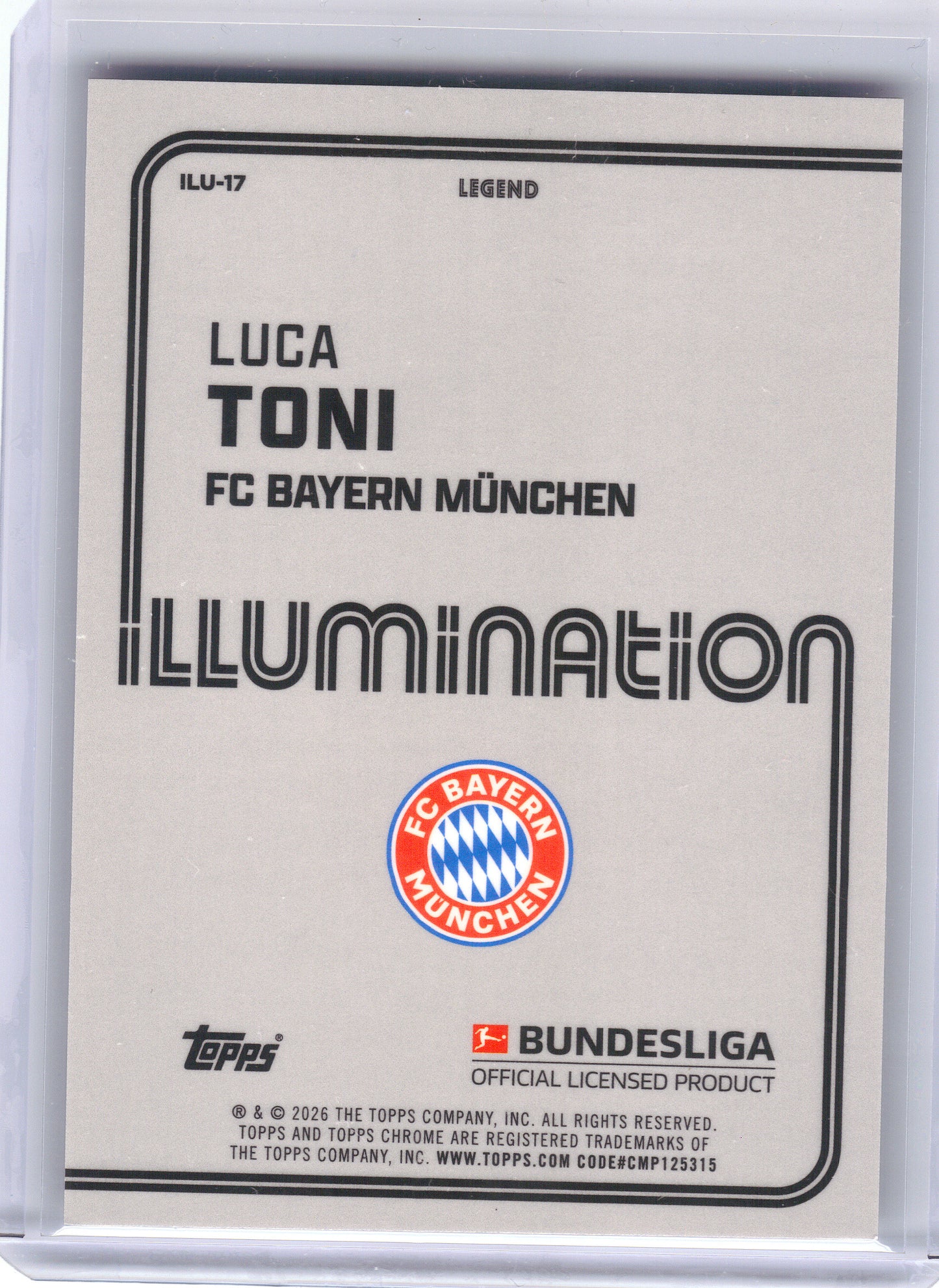 2025-26 Topps Chrome Bundesliga #ILU-17 Luca Toni Illumination FC Bayern Munchen