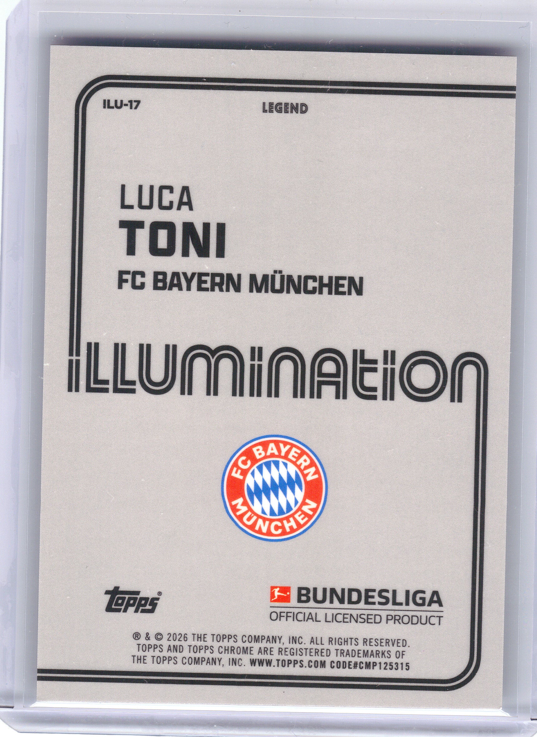 2025-26 Topps Chrome Bundesliga #ILU-17 Luca Toni Illumination FC Bayern Munchen