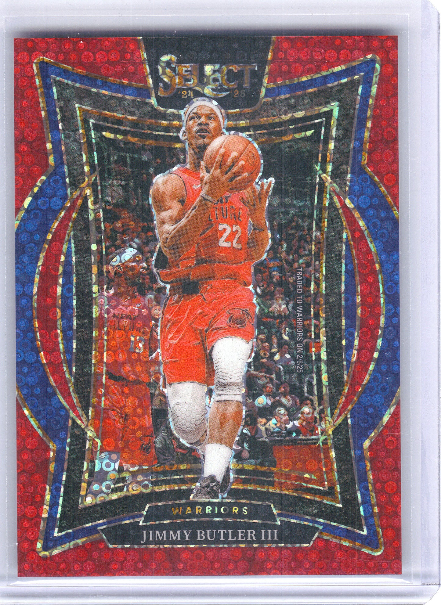 2024-25 Panini Select #34 Jimmy Butler III Red Disco Prizm #/49 Golden State Warriors SN