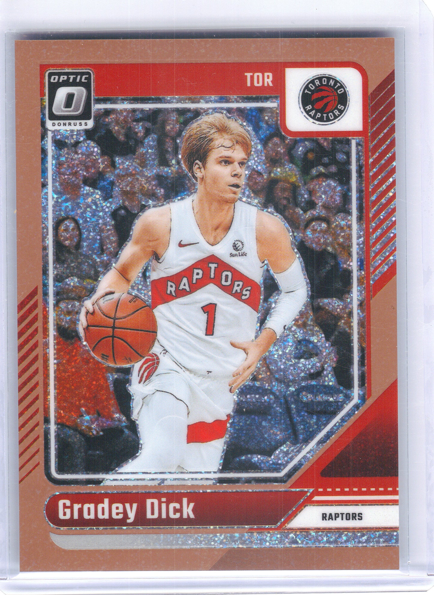 2024-25 Donruss Optic #184 Gradey Dick Copper Glitter #/99 Toronto Raptors SN