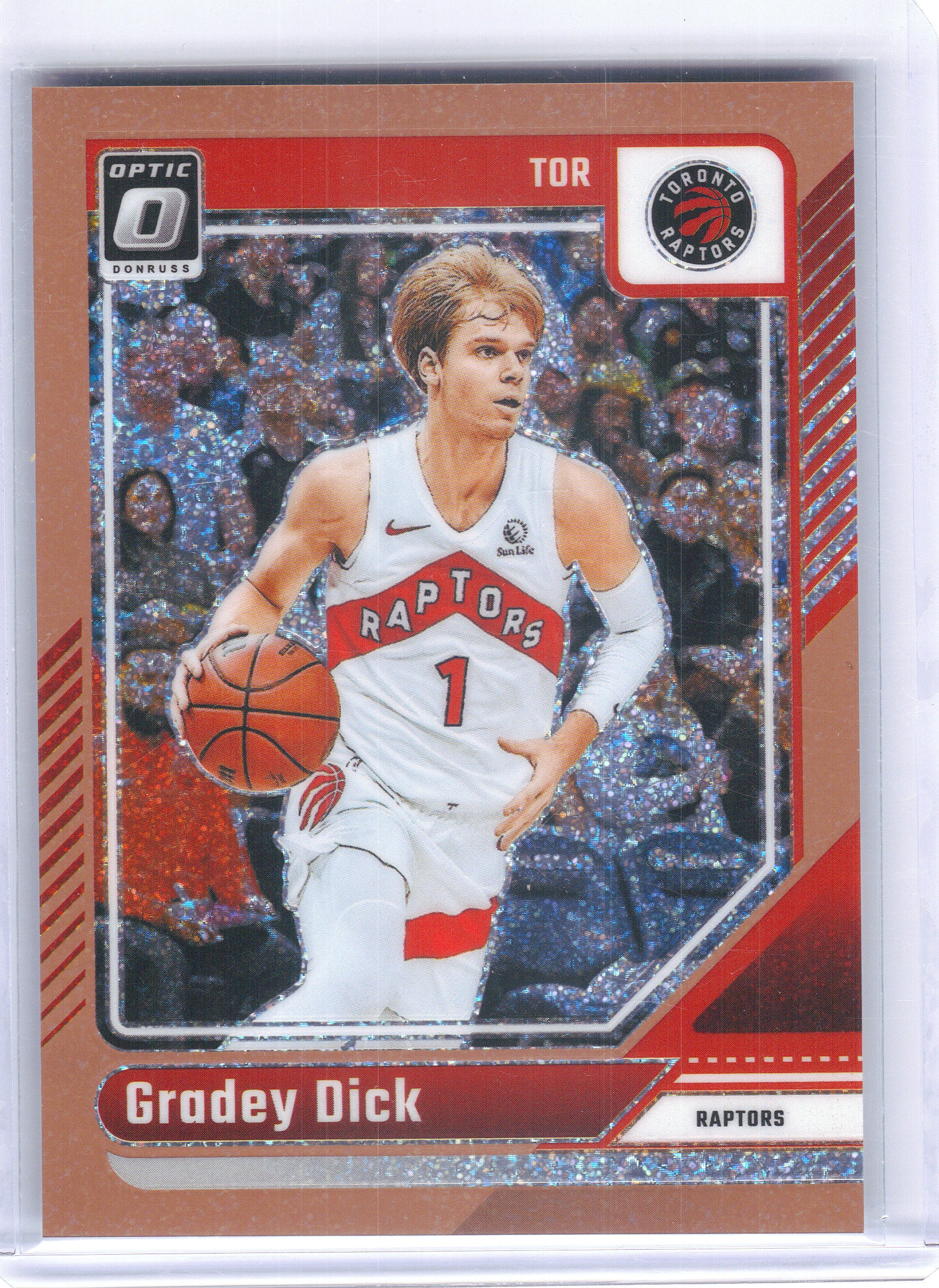 2024-25 Donruss Optic #184 Gradey Dick Copper Glitter #/99 Toronto Raptors SN