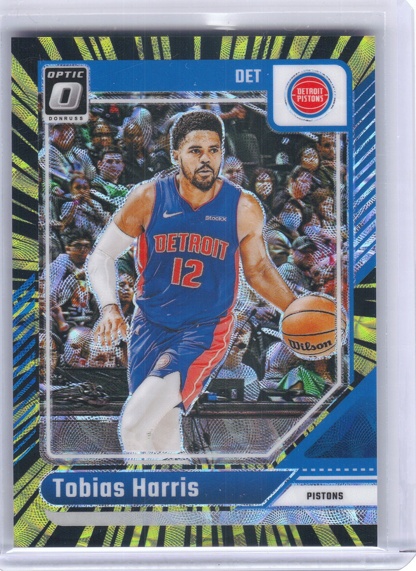 2024-25 Donruss Optic #24 Tobias Harris Electricity International #/75 Detroit Pistons SN