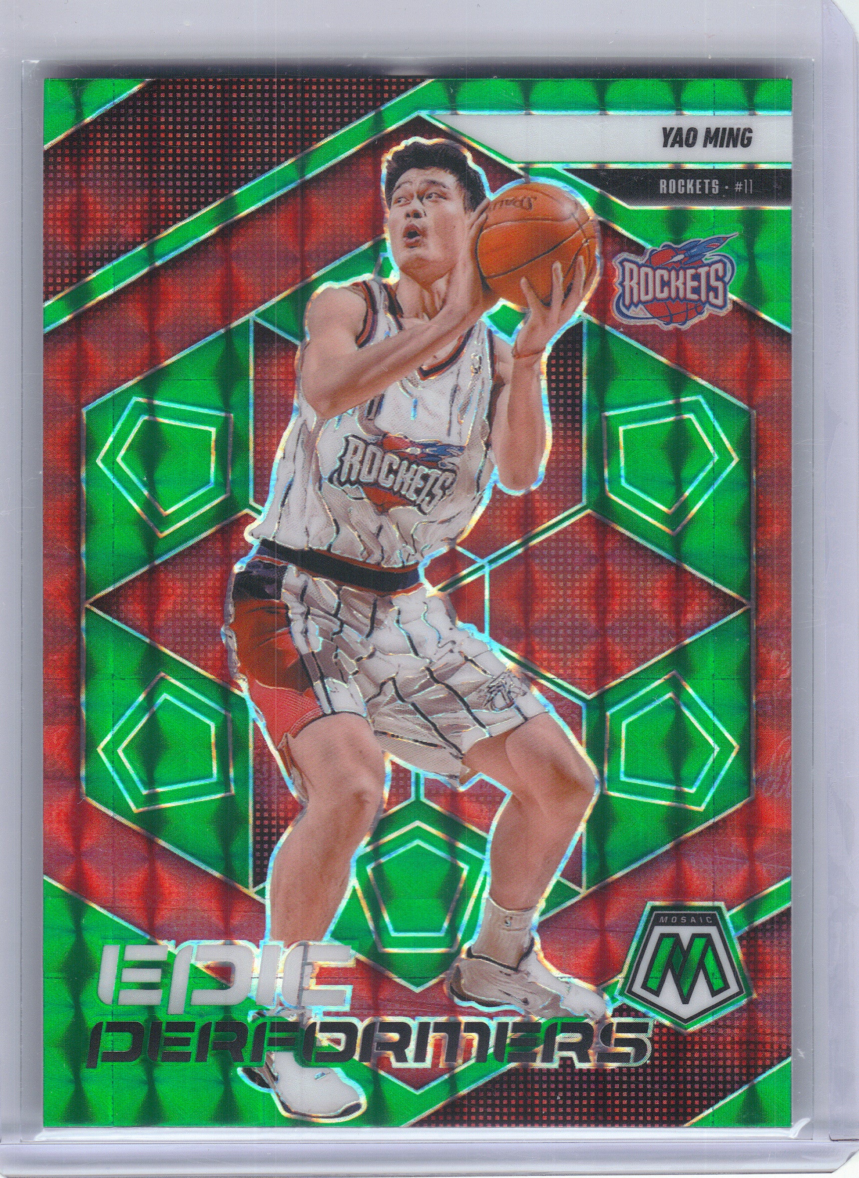 2024-25 Panini Mosaic #20 Yao Ming Epic Performers Mosaic Green Houston Rockets