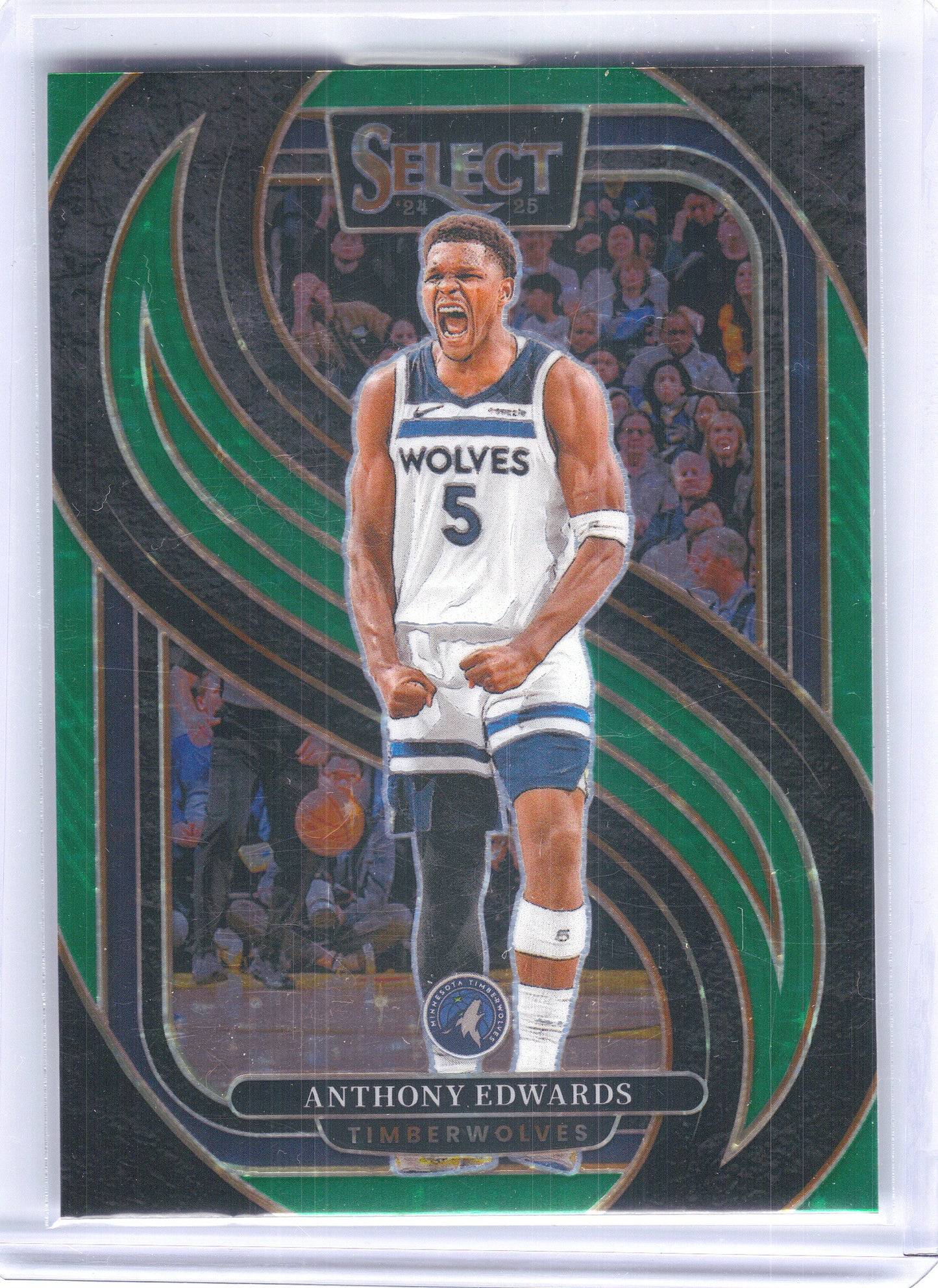 2024-25 Panini Select #130 Anthony Edwards Green Stars Prizm Minnesota Timberwolves