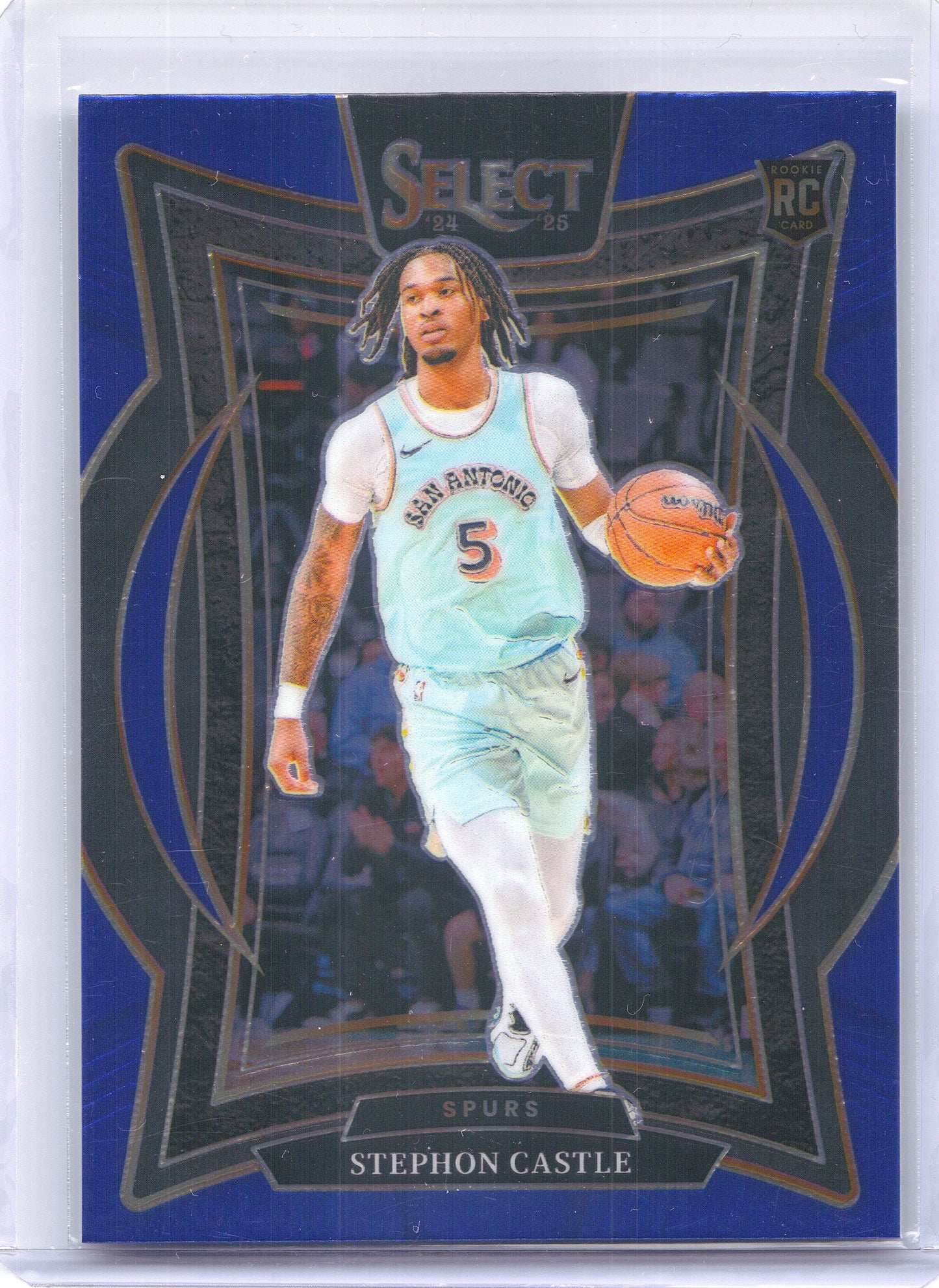 2024-25 Panini Select #72 Stephon Castle Blue (Retail) San Antonio Spurs Rookie