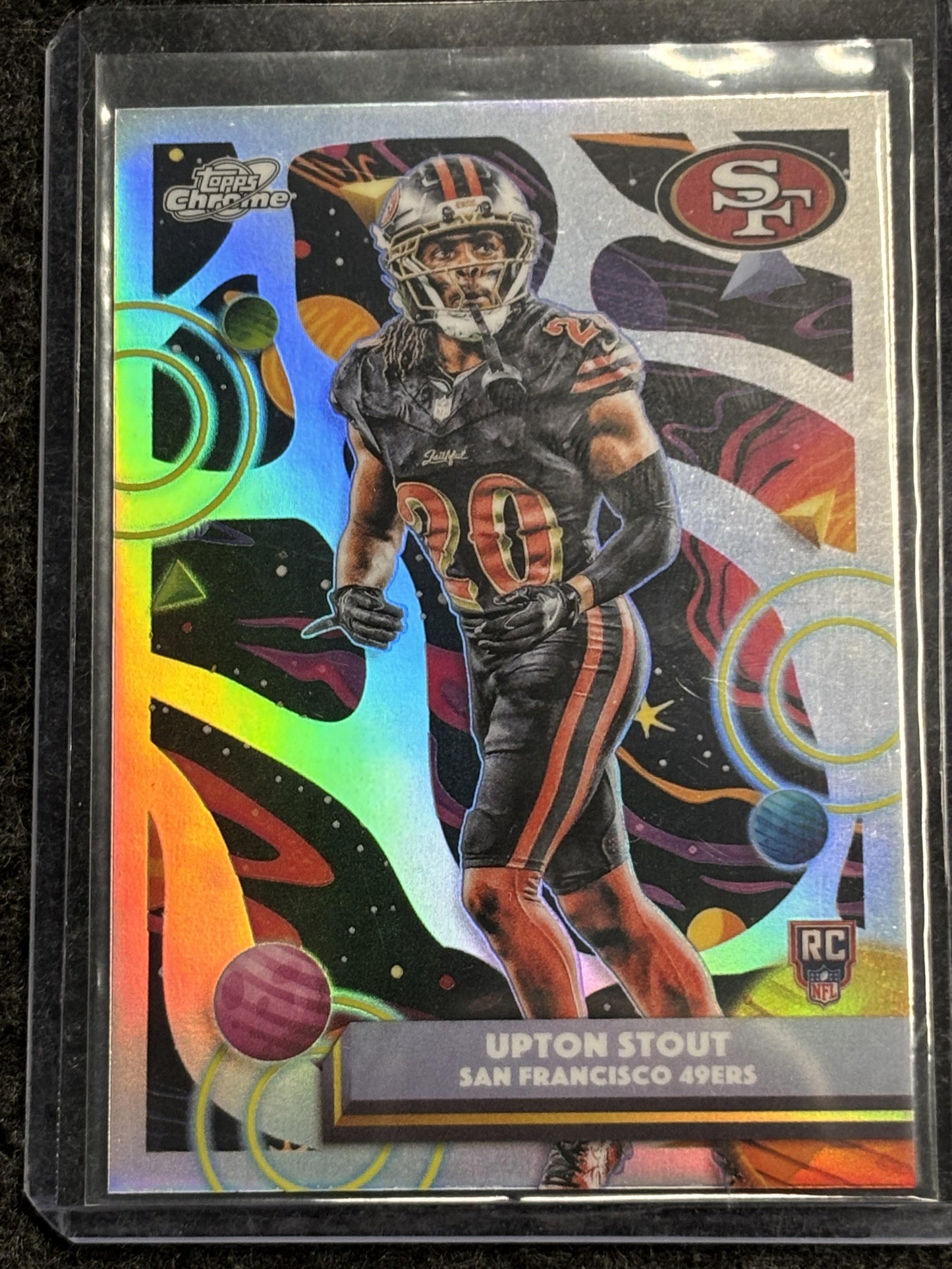 2025 Topps Chrome Cosmic #188 Upton Stout Refractor San Francisco 49ers Rookie