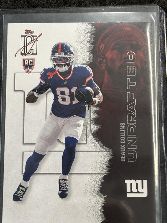 2025 Topps Signature Class #245 Beaux Collins New York Giants Rookie