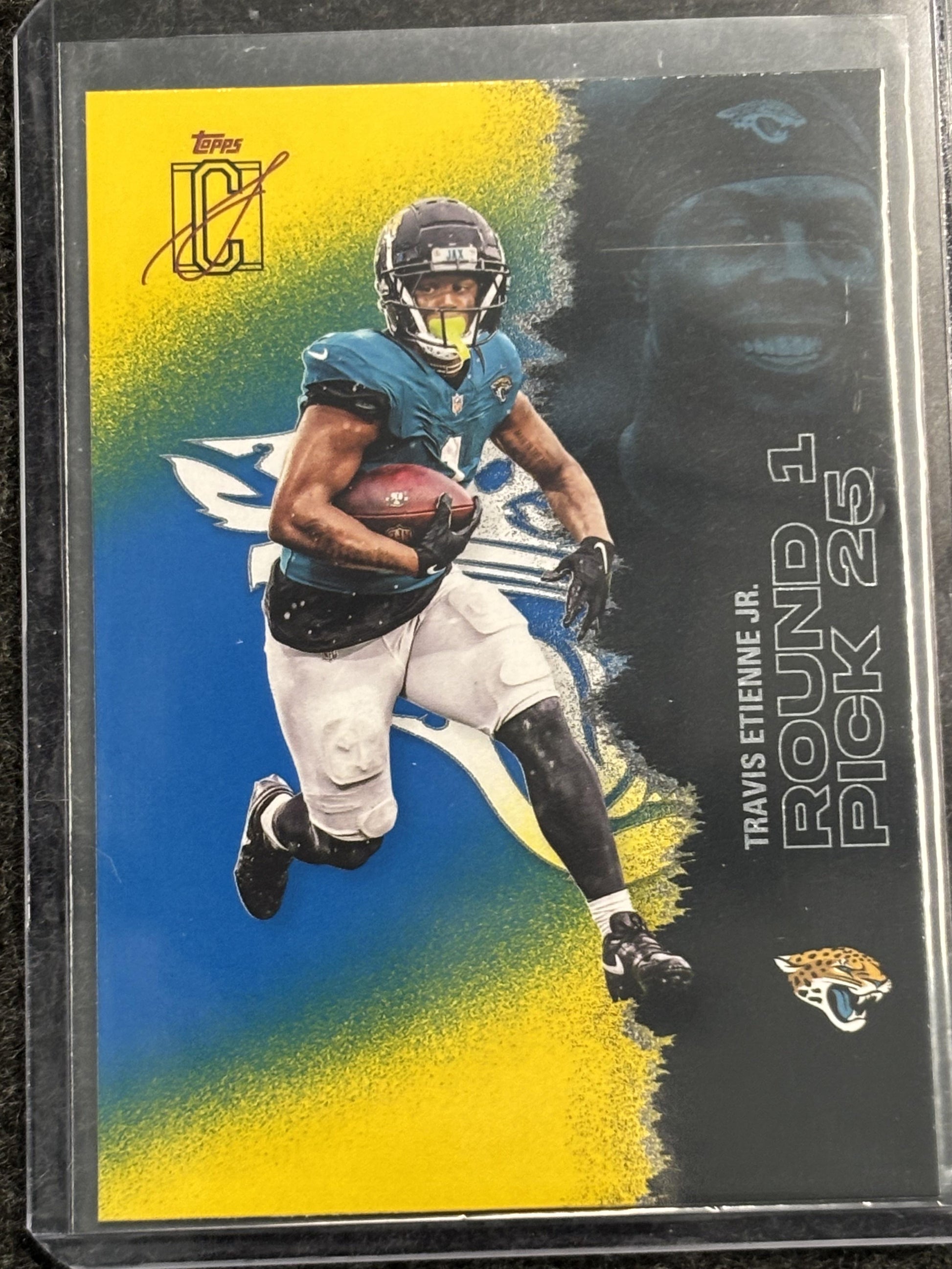 2025 Topps Signature Class #27 Travis Etienne Jr. Blue & Yellow Jacksonville Jaguars