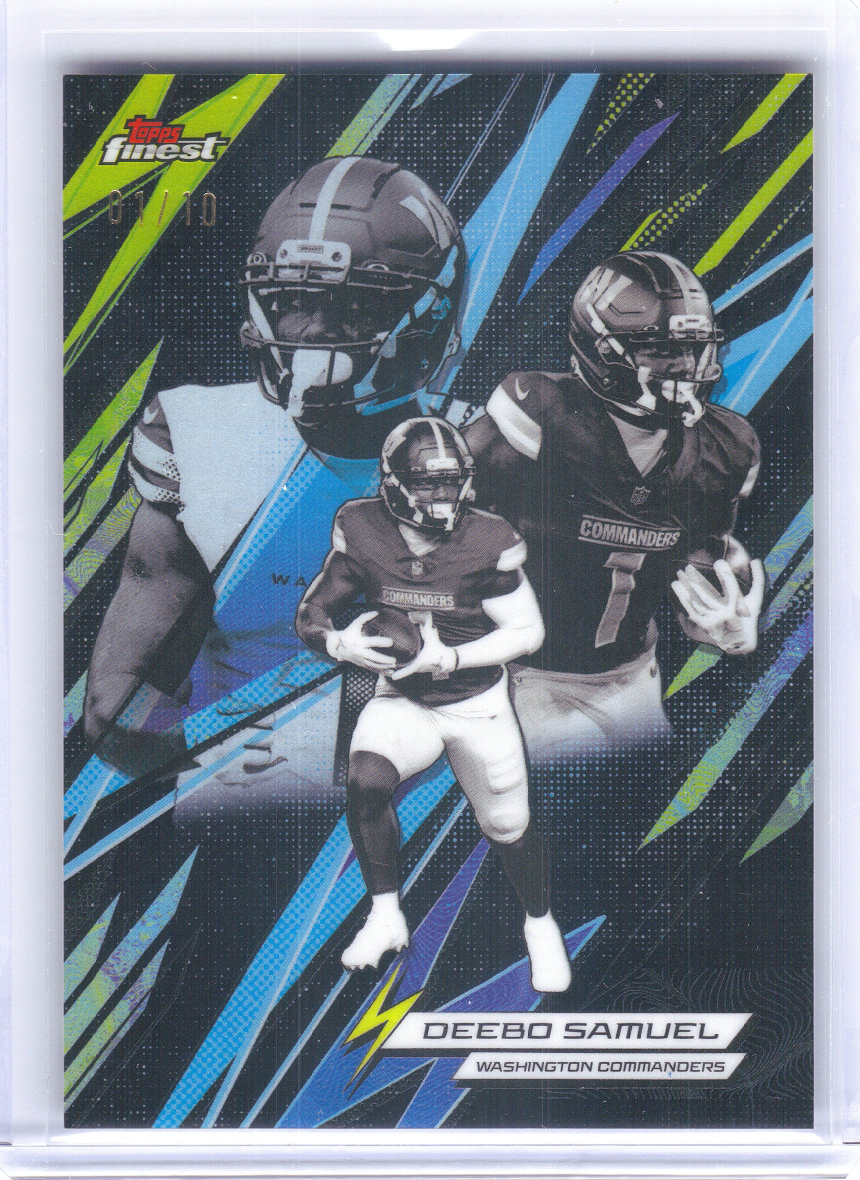 2025 Finest #PK-7 Deebo Samuel Power Kings Black Refractor #/10 Washington Commanders SN