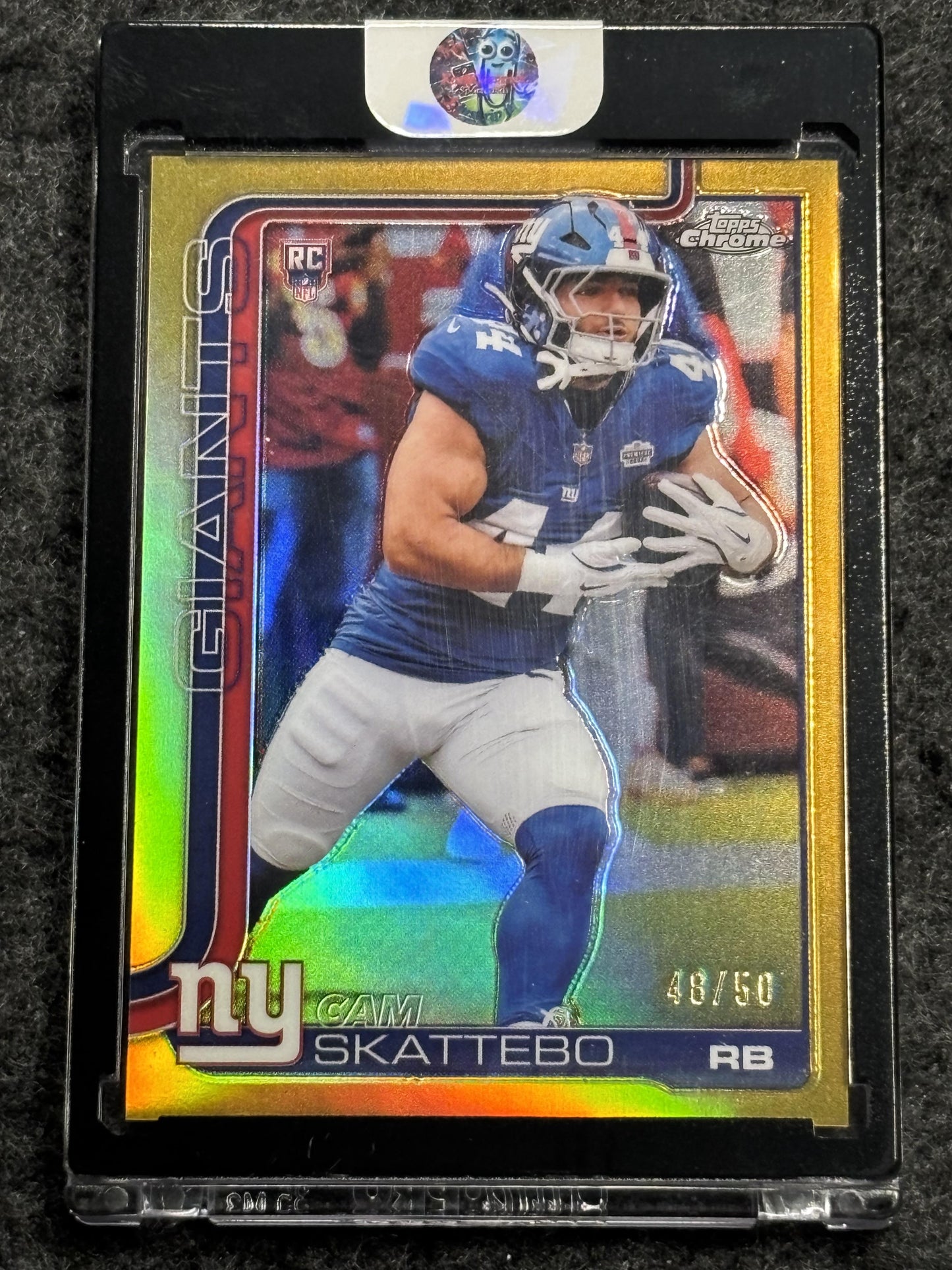 2025 Topps Chrome #331 Cam Skattebo Gold Refractor True Gold New York Giants SN, Rookie