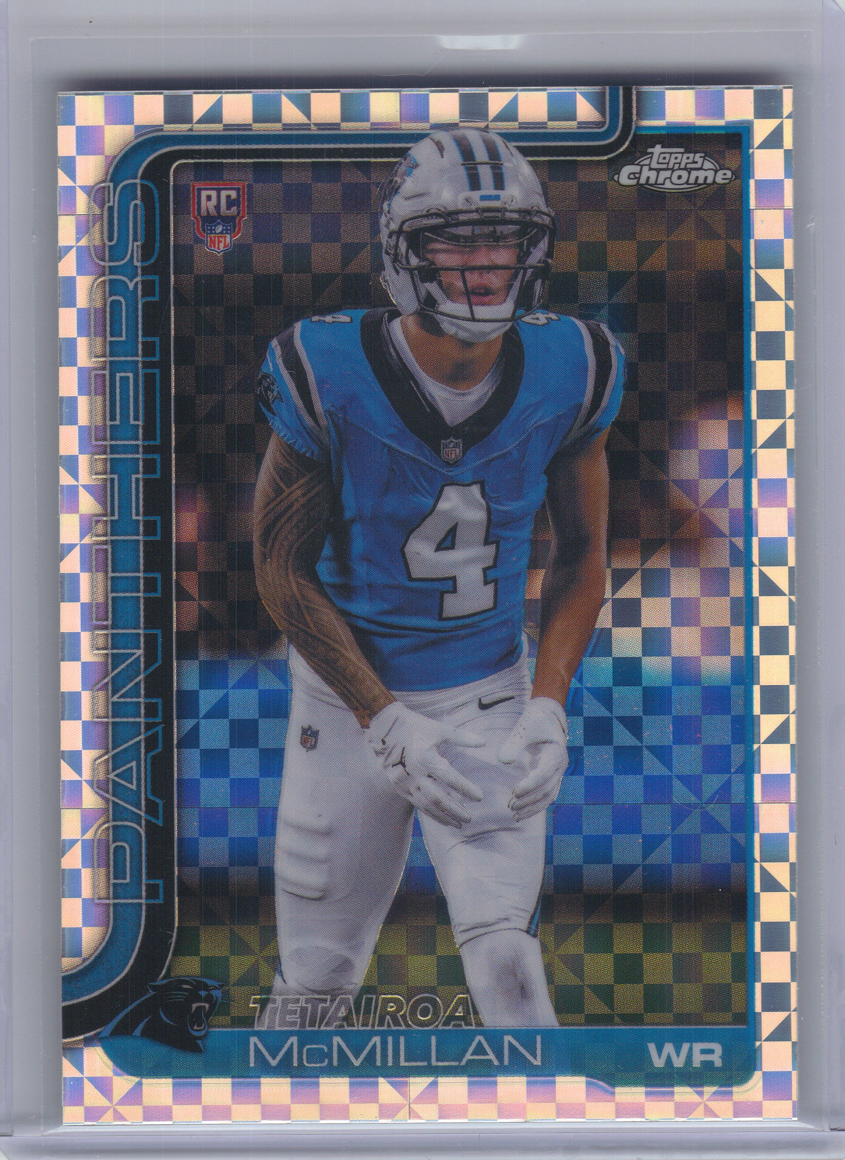2025 Topps Chrome #326 Tetairoa McMillan X-Fractor Carolina Panthers Rookie