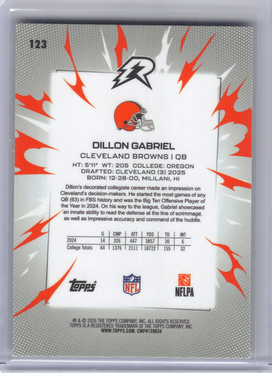 2025 Topps Resurgence #123 Dillon Gabriel Cleveland Browns Rookie