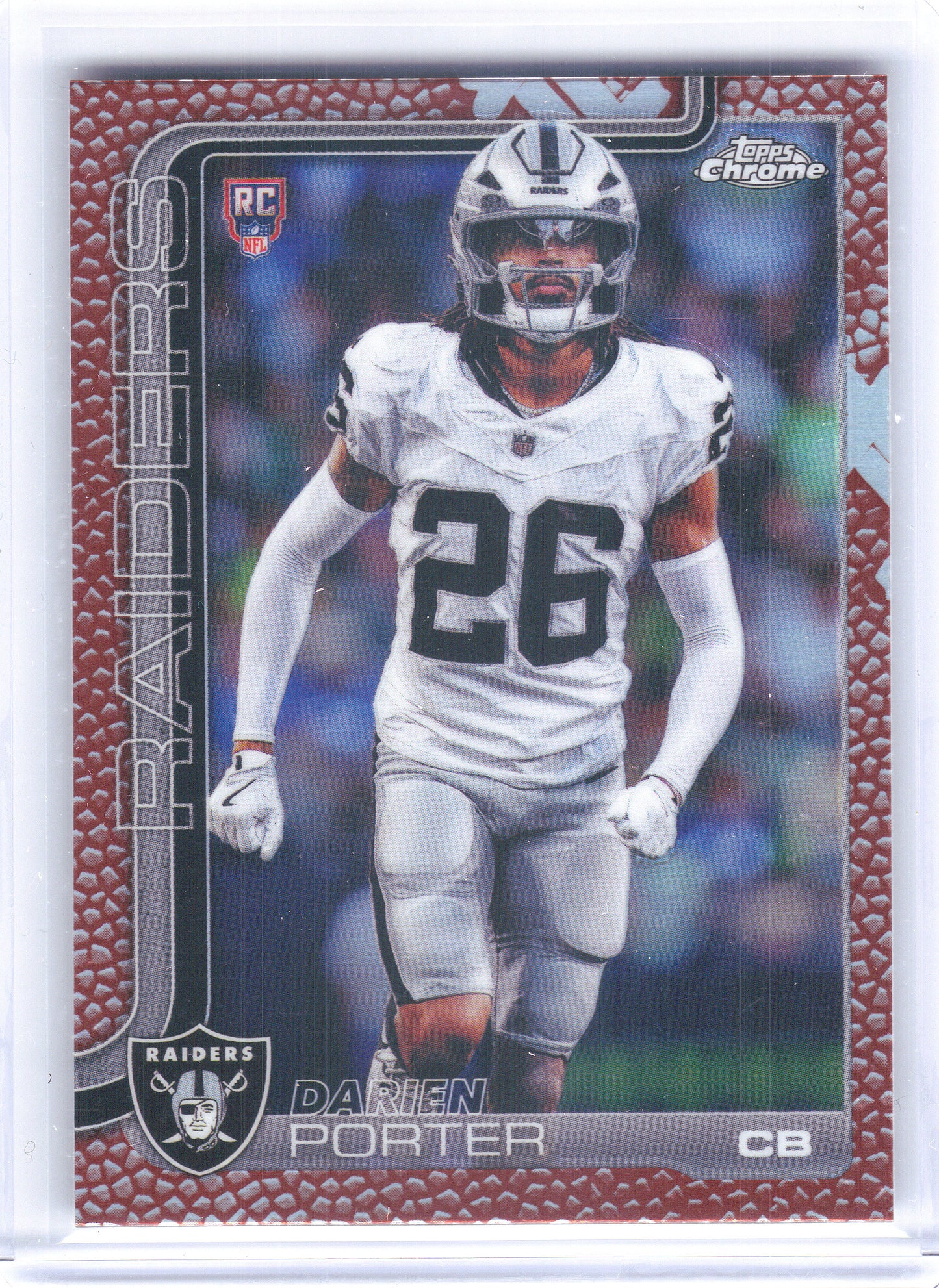 2025 Topps Chrome #367 Darien Porter Football Leather Refractor Las Vegas Raiders Rookie