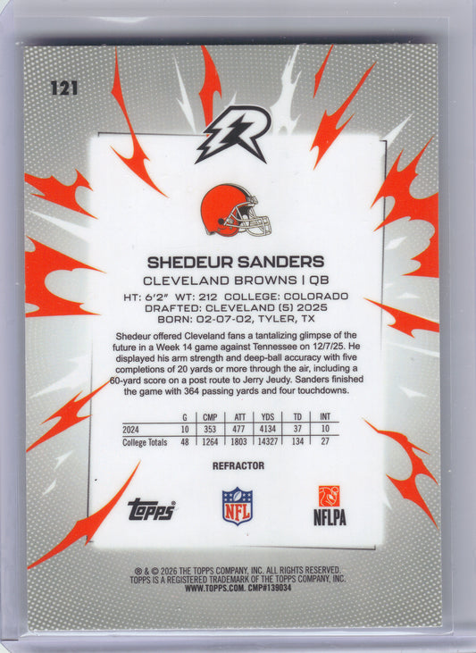 2025 Topps Resurgence #121 Shedeur Sanders Refractor Cleveland Browns Rookie