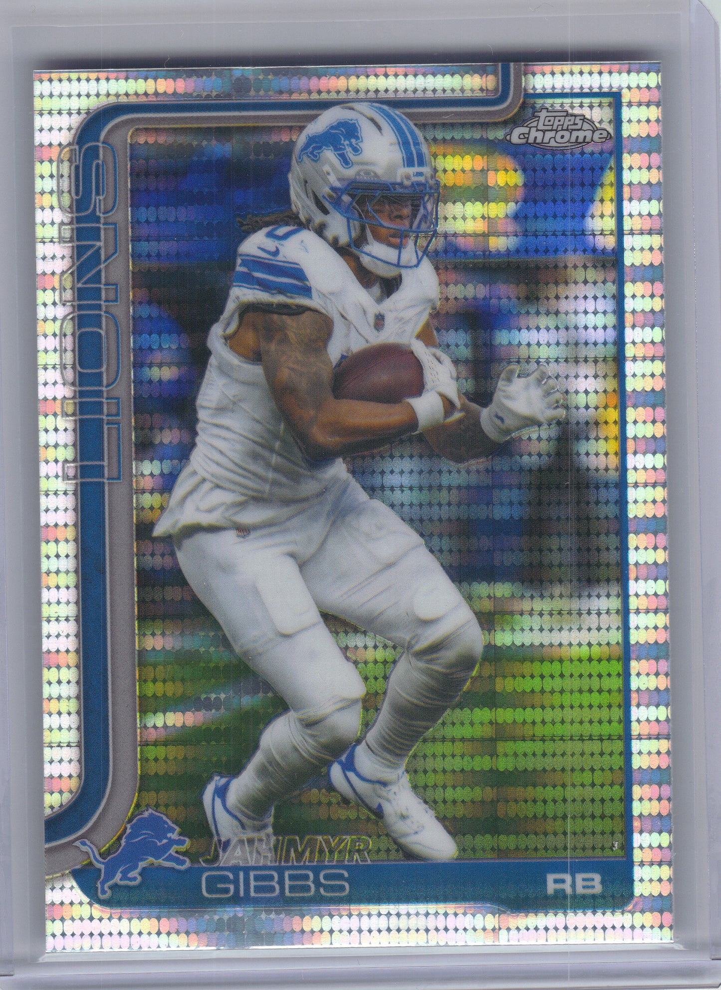 2025 Topps Chrome #101 Jahmyr Gibbs Pulsar Refractor Detroit Lions