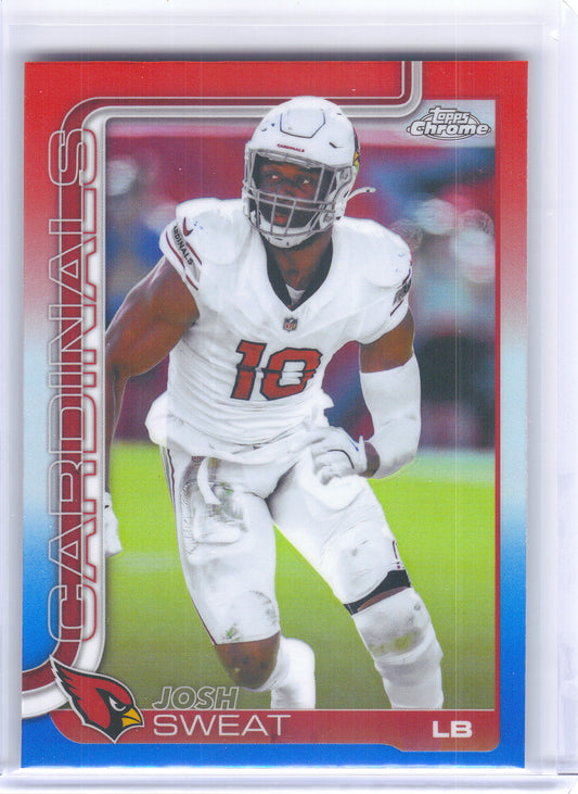 2025 Topps Chrome #10 Josh Sweat Red White and Blue Refractor Arizona Cardinals