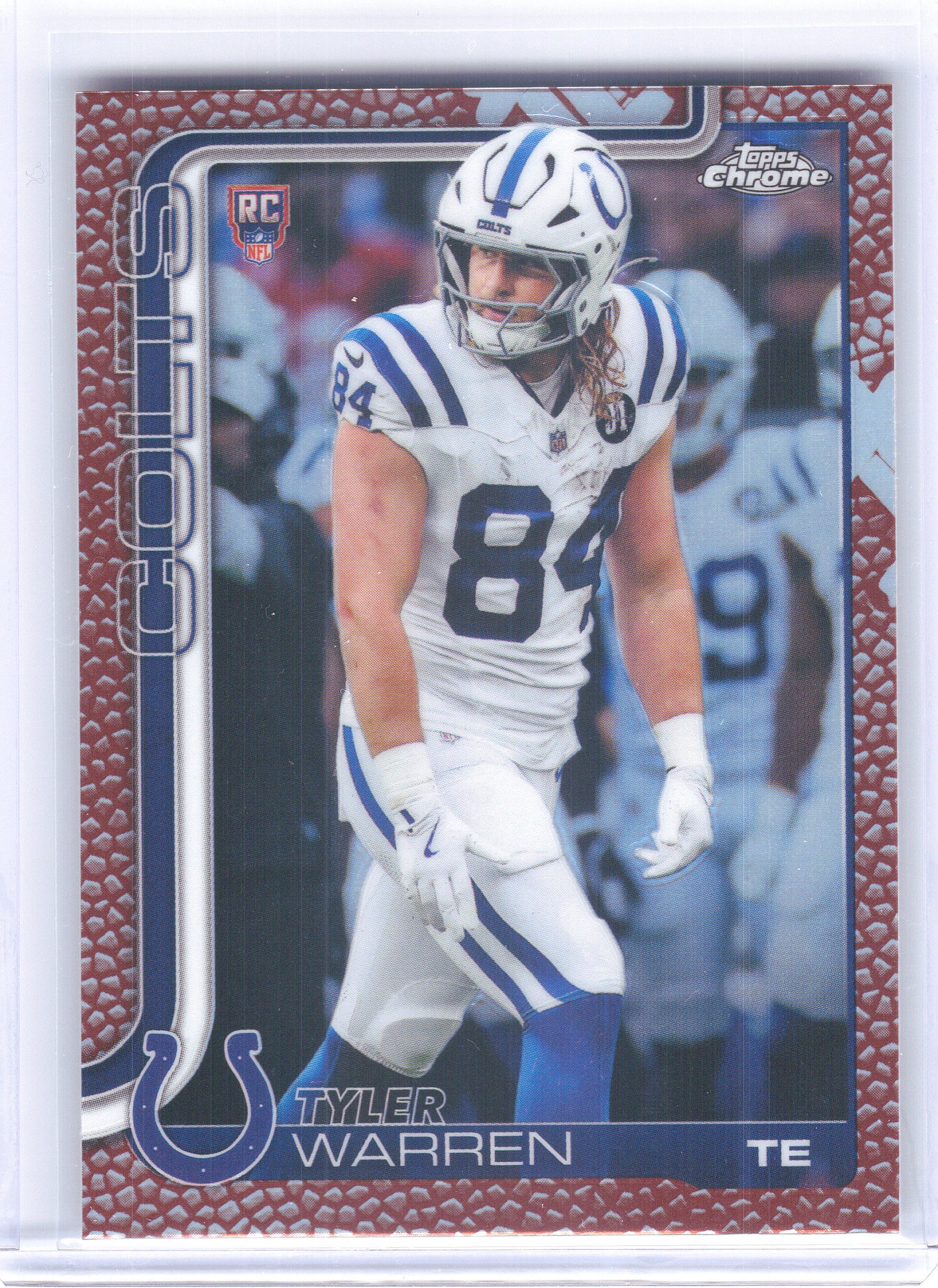 2025 Topps Chrome #346 Tyler Warren Football Leather Refractor Indianapolis Colts Rookie
