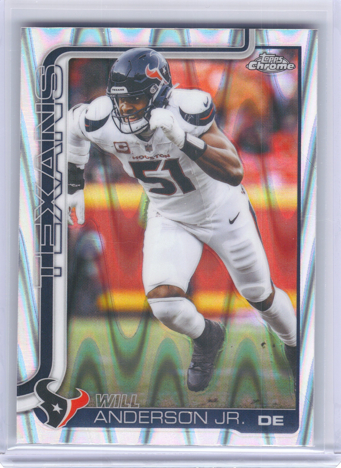 2025 Topps Chrome #121 Will Anderson Jr. Ray Wave Refractor Houston Texans