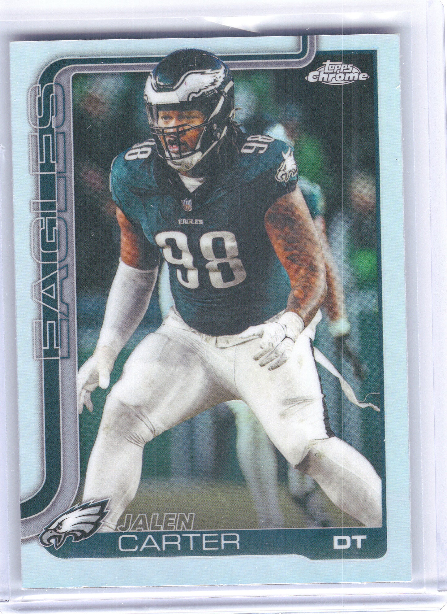 2025 Topps Chrome #250 Jalen Carter Refractor Philadelphia Eagles