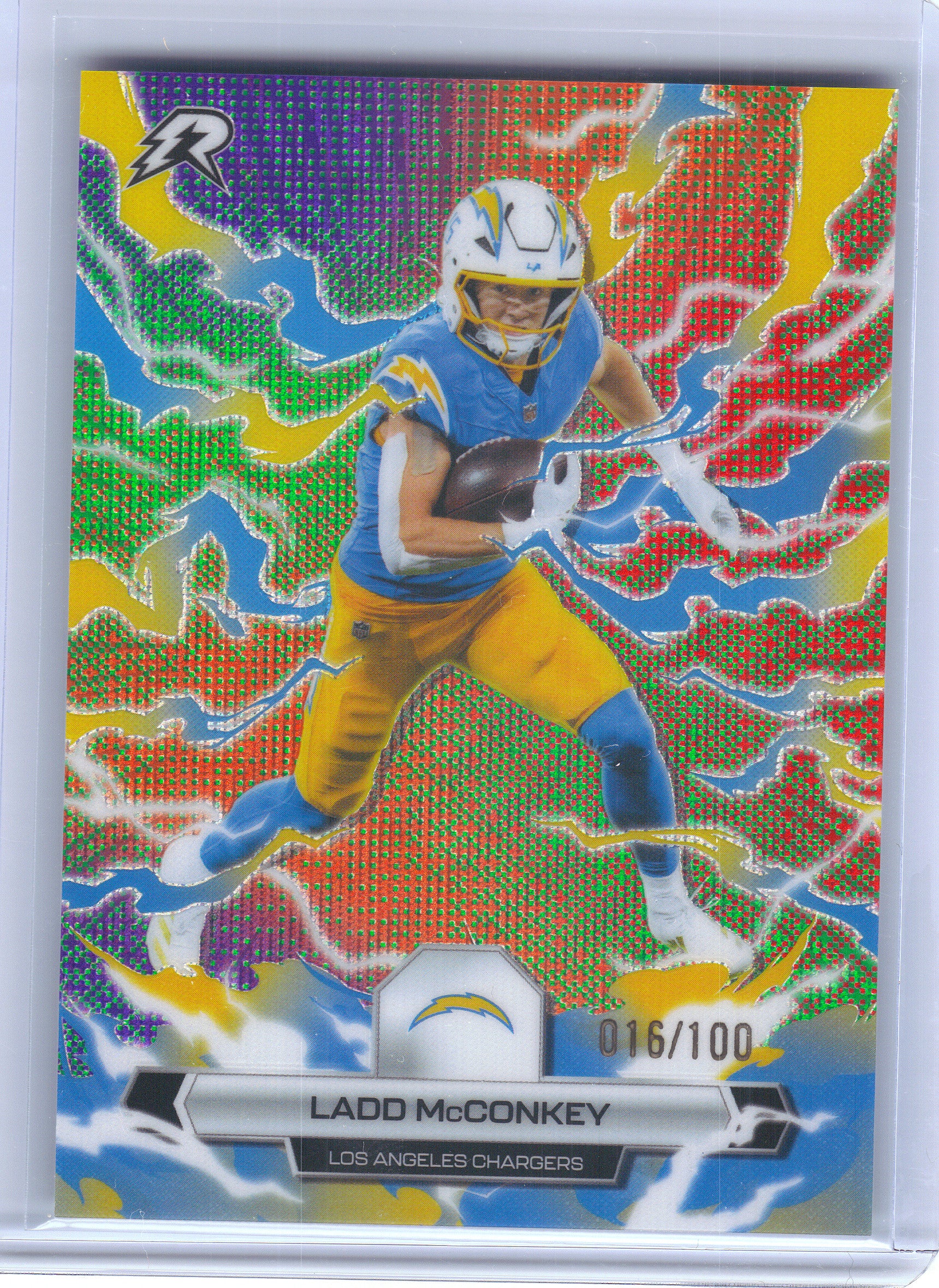 2025 Topps Resurgence #55 Ladd McConkey Digital Surge Refractor #/100 Los Angeles Chargers SN