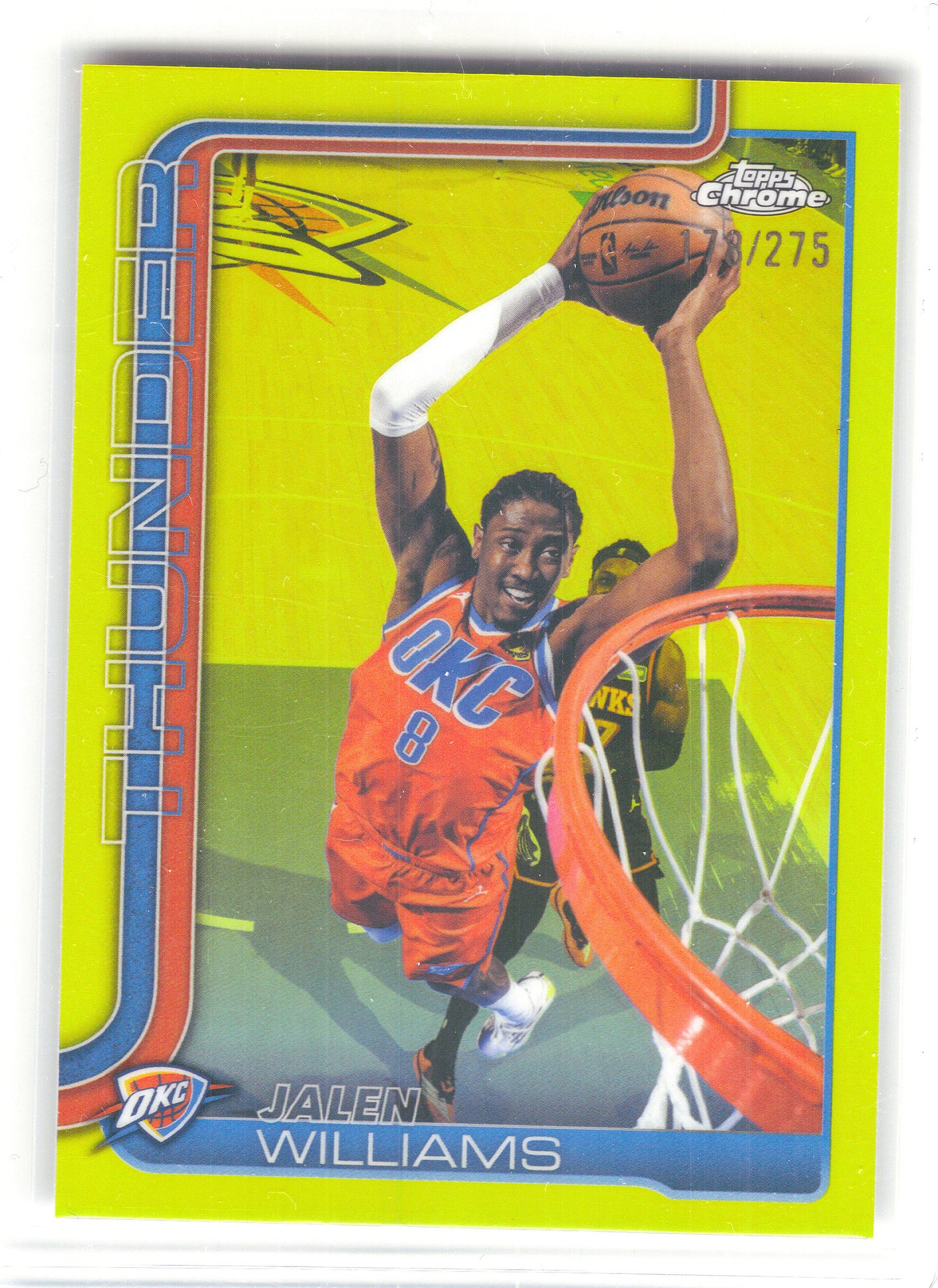 2025-26 Topps Chrome Update #11 Jalen Williams Yellow Refractor #/275 Oklahoma City Thunder SN