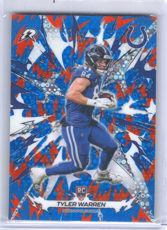 2025 Topps Resurgence #140 Tyler Warren Blue & Orange Spark Refractor Indianapolis Colts