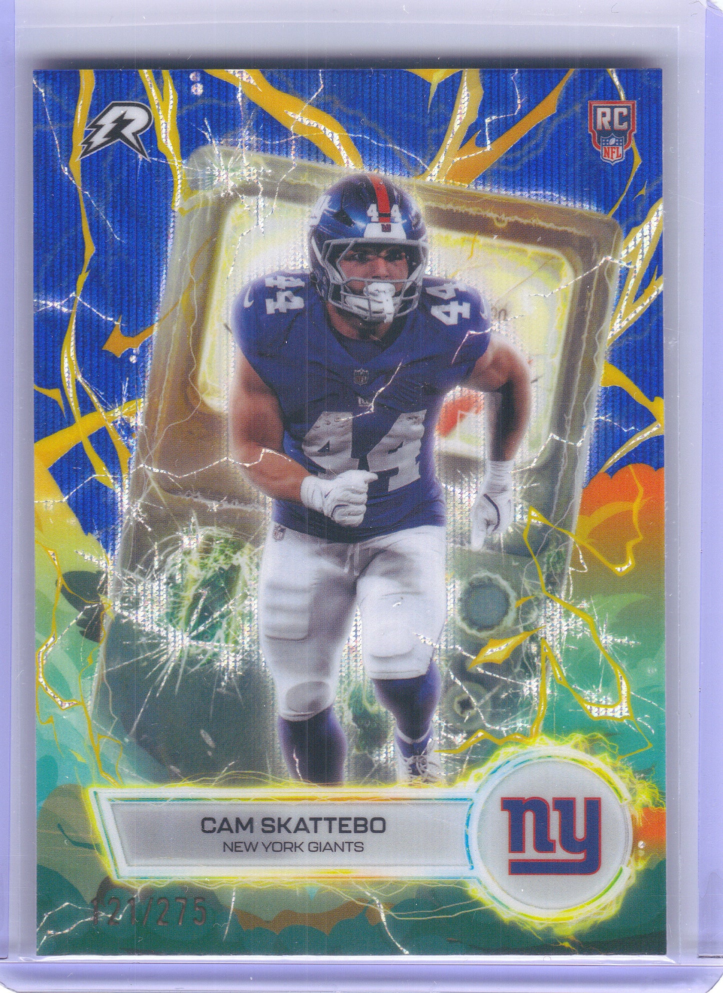 2025 Topps Resurgence #VT-5 Cam Skattebo Voltaic Navy Surge Refractor Color Match New York Giants SN