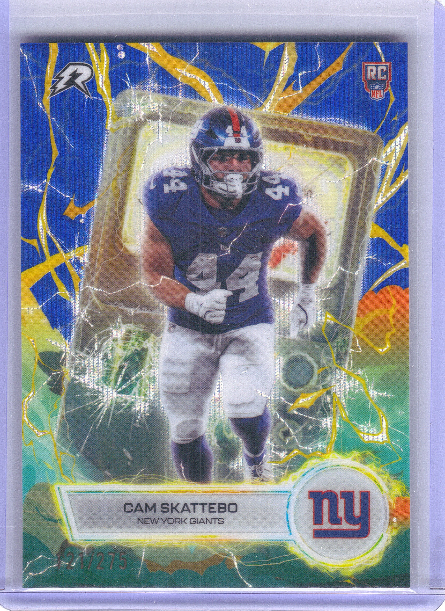2025 Topps Resurgence #VT-5 Cam Skattebo Voltaic Navy Surge Refractor Color Match New York Giants SN