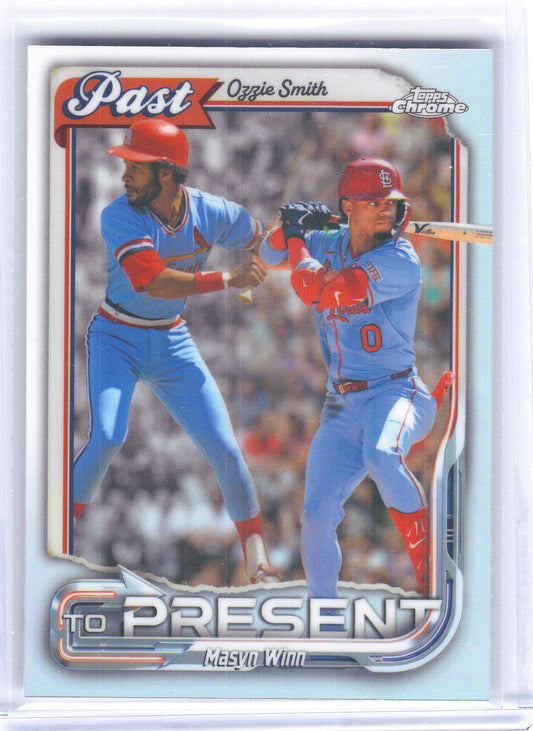 2026 Topps Chrome #PTP-23 Ozzie Smith / Masyn Winn Past to Present St. Louis Cardinals