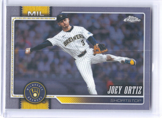 2026 Topps Chrome #27 Joey Ortiz Milwaukee Brewers