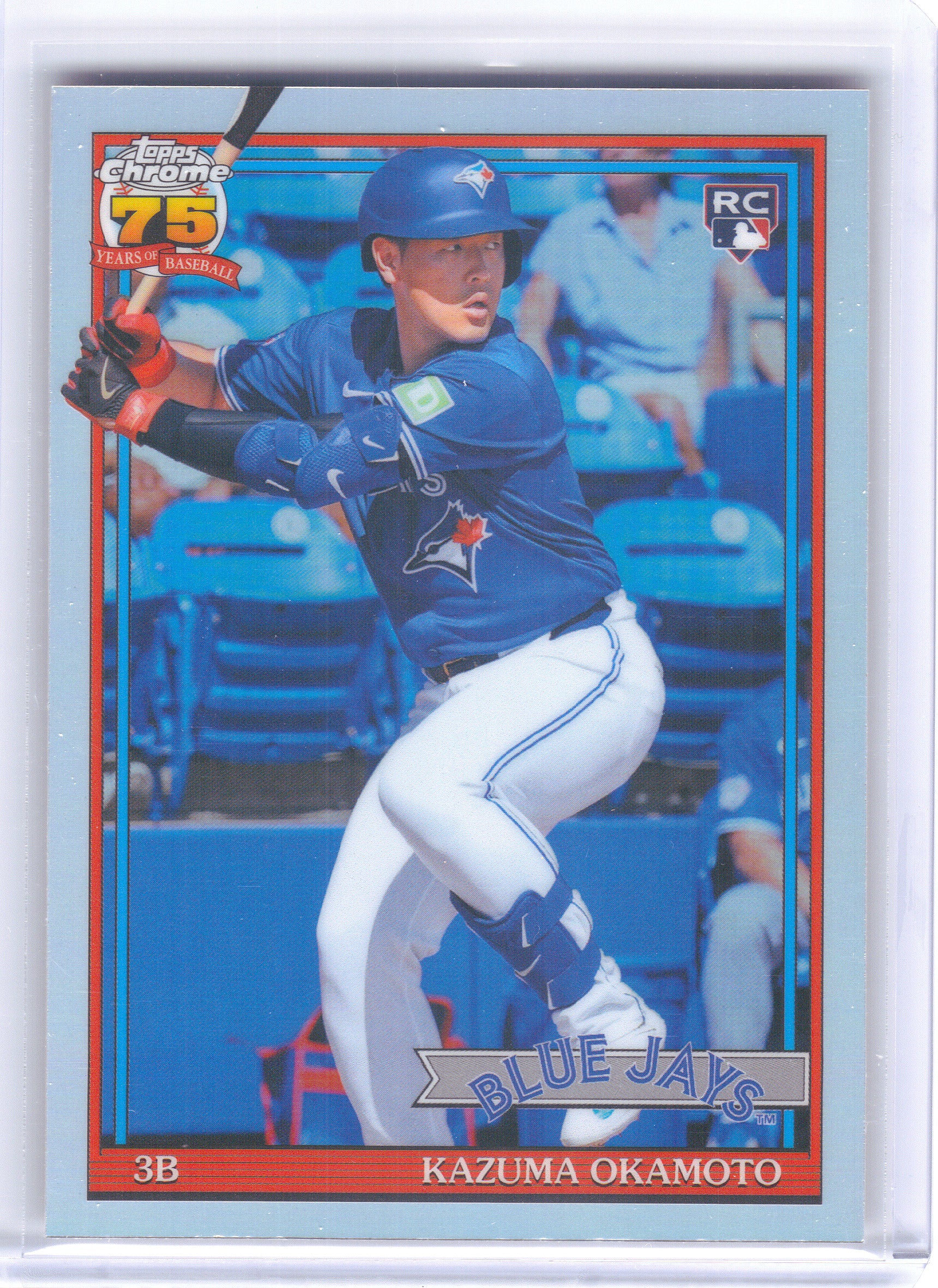 2026 Topps Chrome #91CB-24 Kazuma Okamoto 1991 Topps Baseball 35th Anniversary Toronto Blue Jays