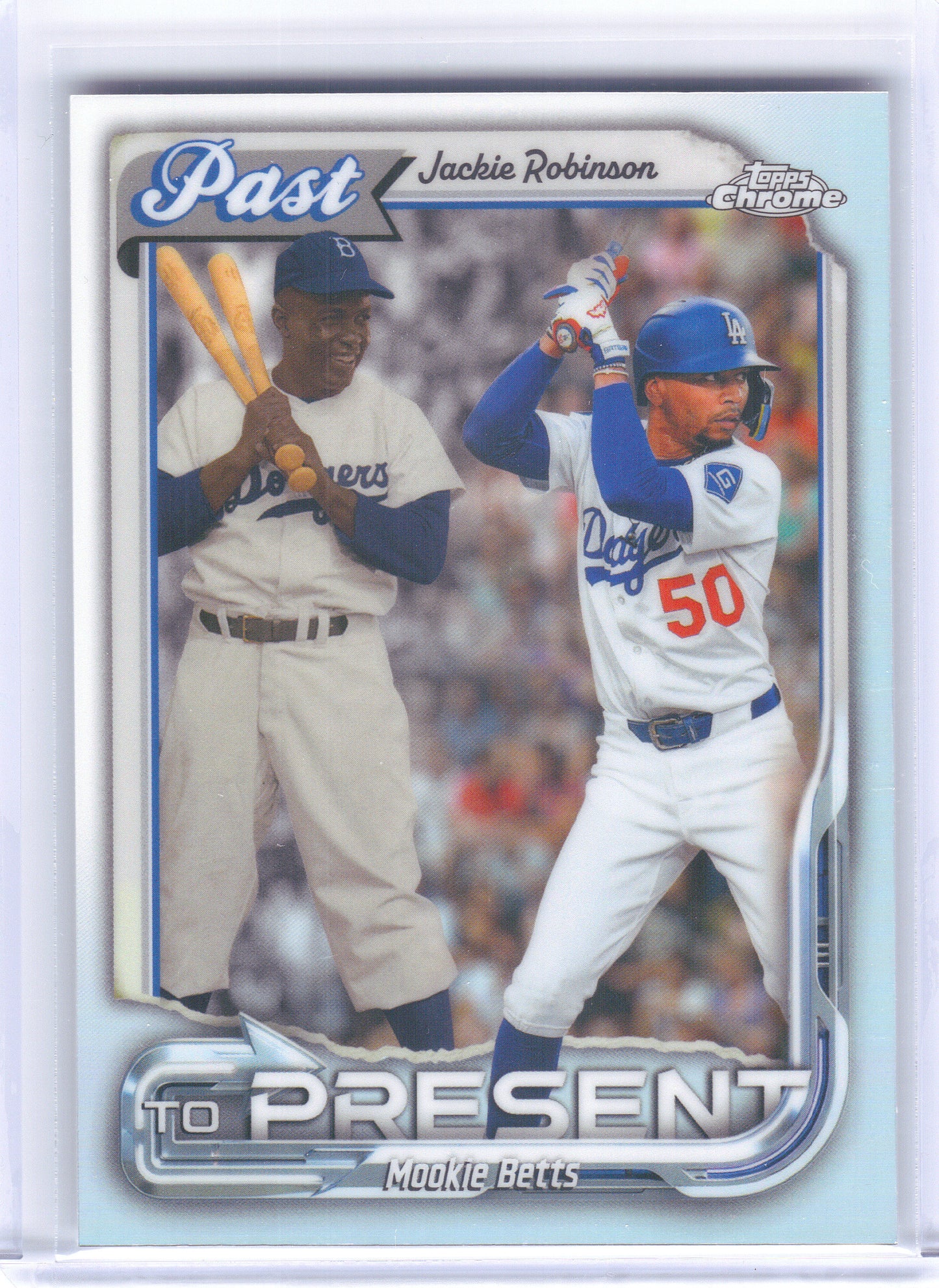 2026 Topps Chrome #PTP-3 Jackie Robinson / Mookie Betts Past to Present Brooklyn Dodgers