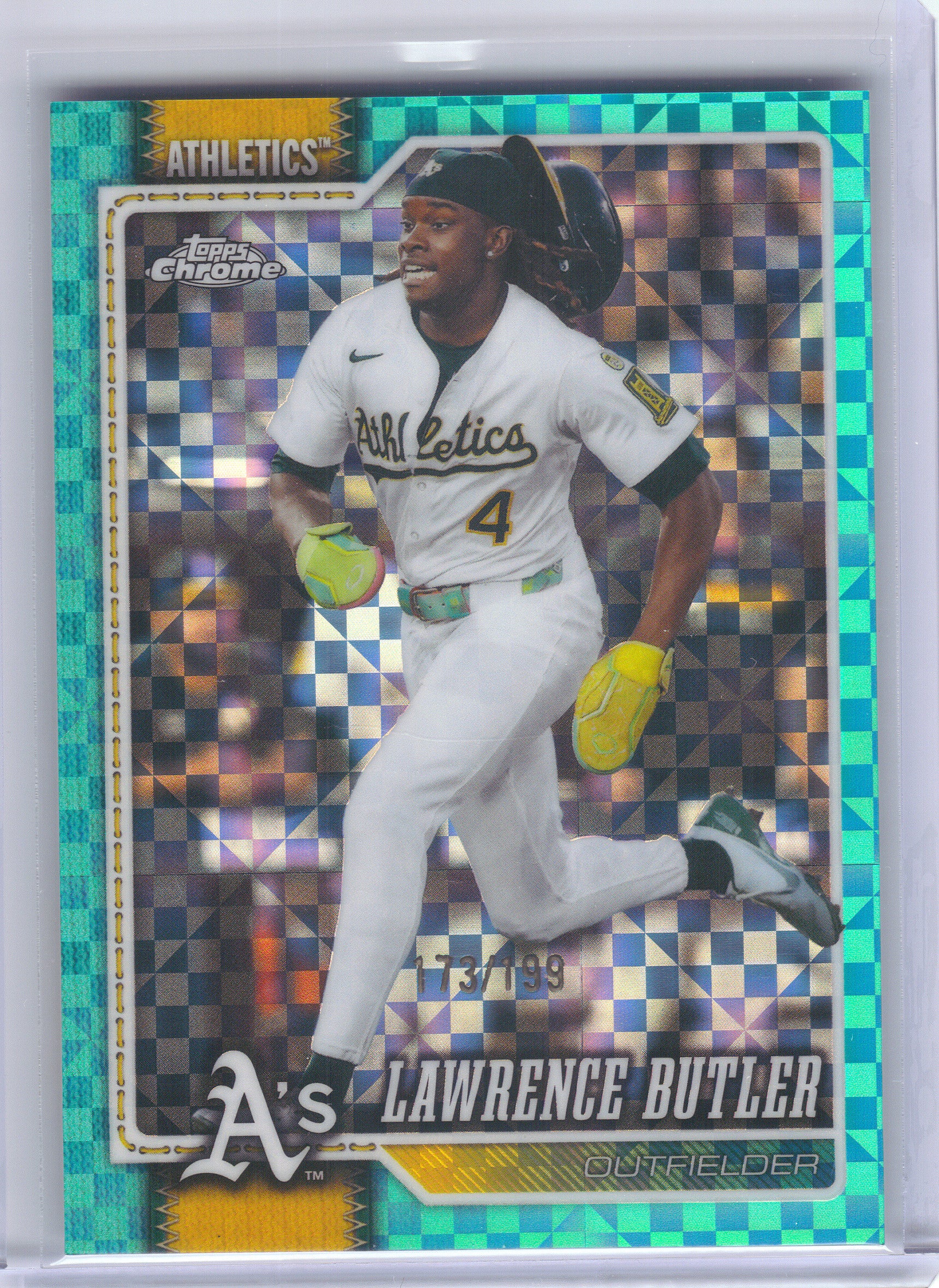 2026 Topps Chrome #223 Lawrence Butler Aqua Refractors #/199 Athletics SN