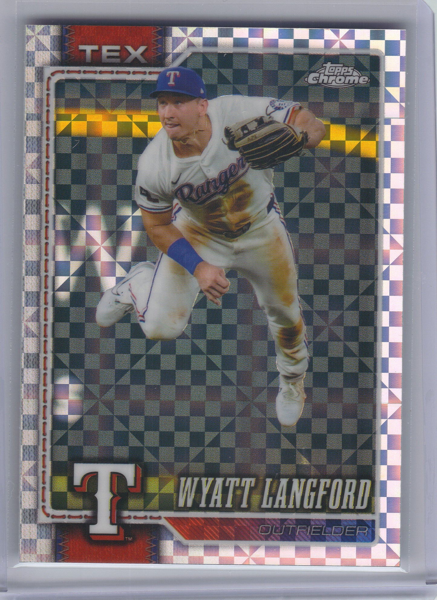 2026 Topps Chrome #213 Wyatt Langford X-Fractors Texas Rangers