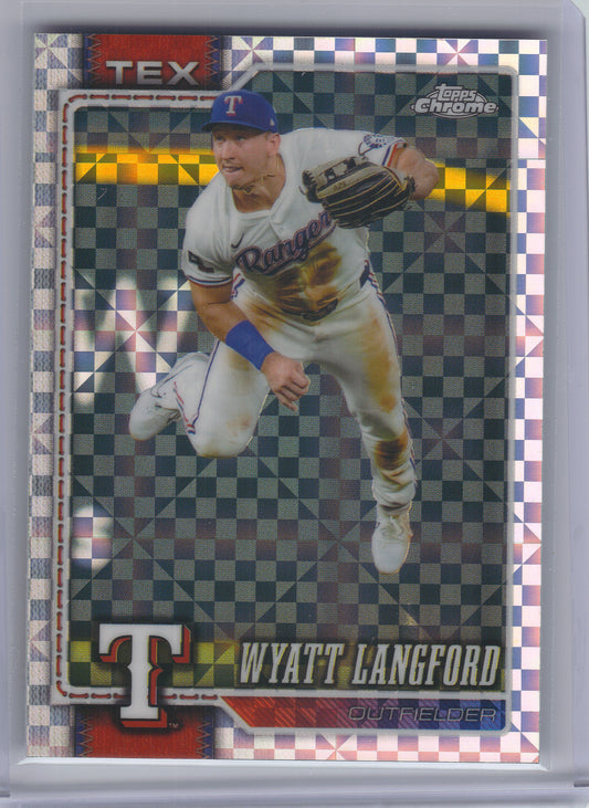 2026 Topps Chrome #213 Wyatt Langford X-Fractors Texas Rangers