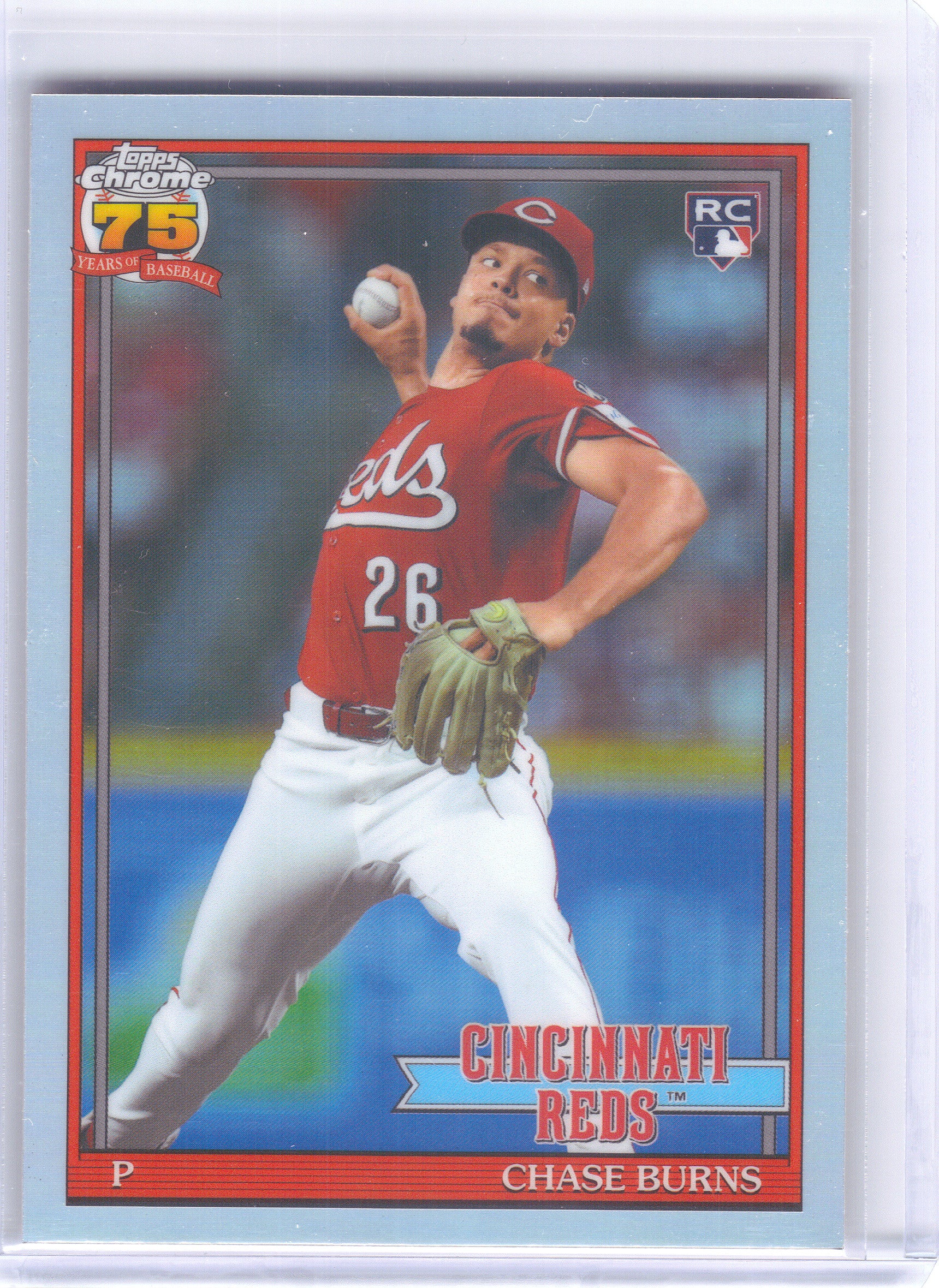 2026 Topps Chrome #91CB-25 Chase Burns 1991 Topps Baseball 35th Anniversary Cincinnati Reds