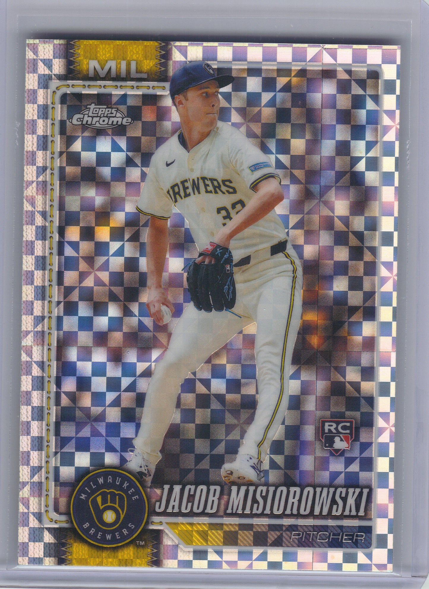 2026 Topps Chrome #196 Jacob Misiorowski X-Fractors Milwaukee Brewers RC