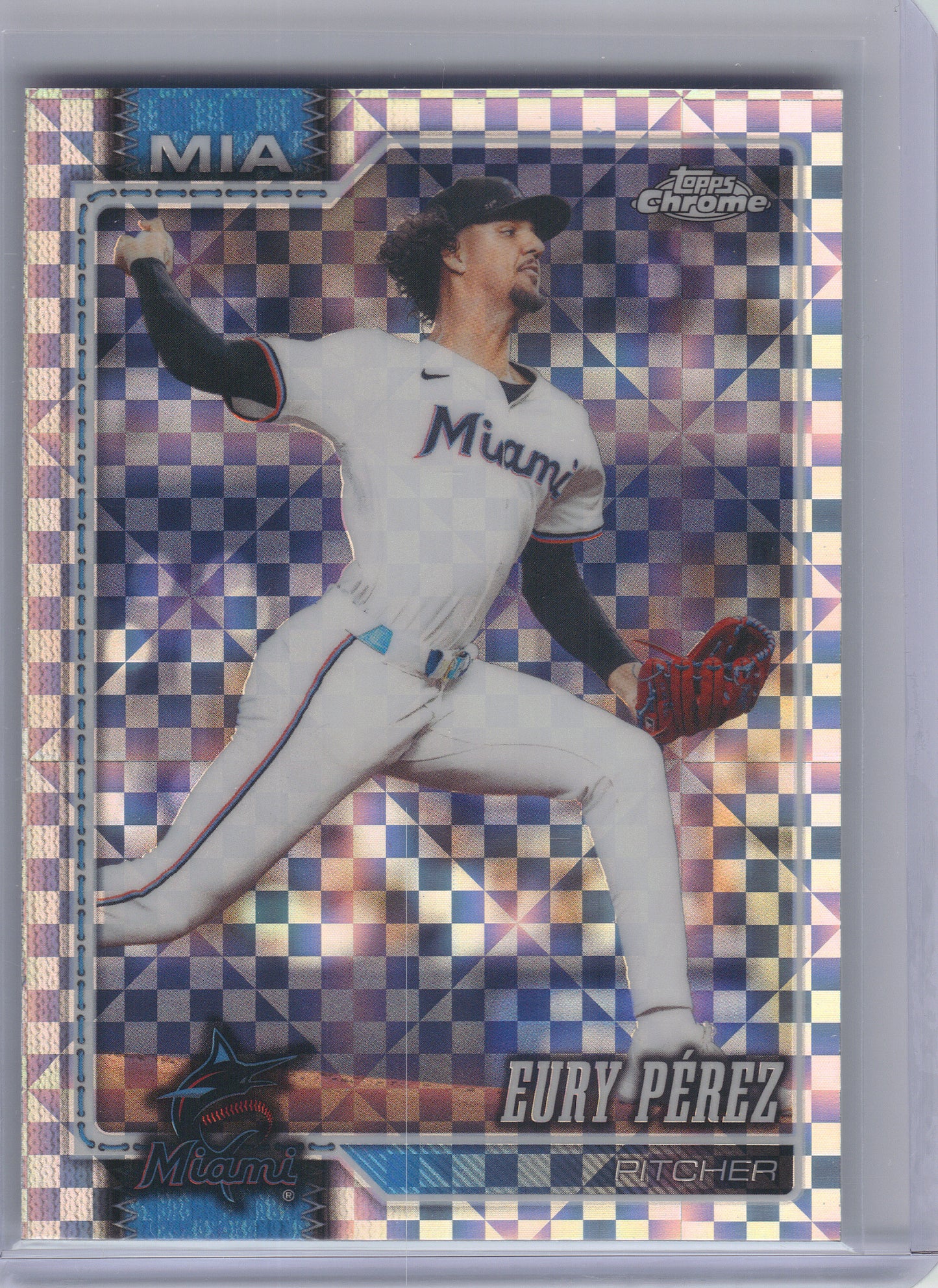 2026 Topps Chrome #38 Eury Pérez X-Fractors Miami Marlins
