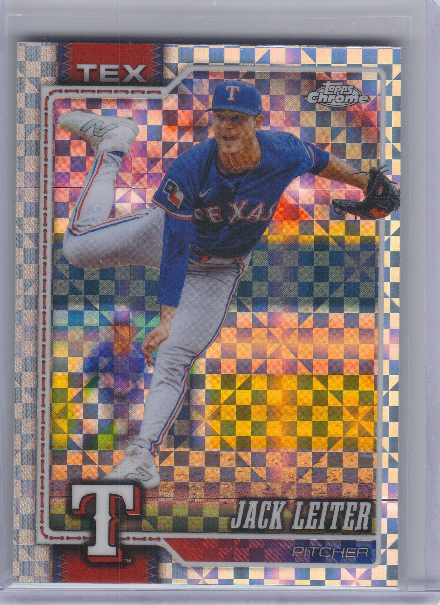 2026 Topps Chrome #175 Jack Leiter X-Fractors Texas Rangers
