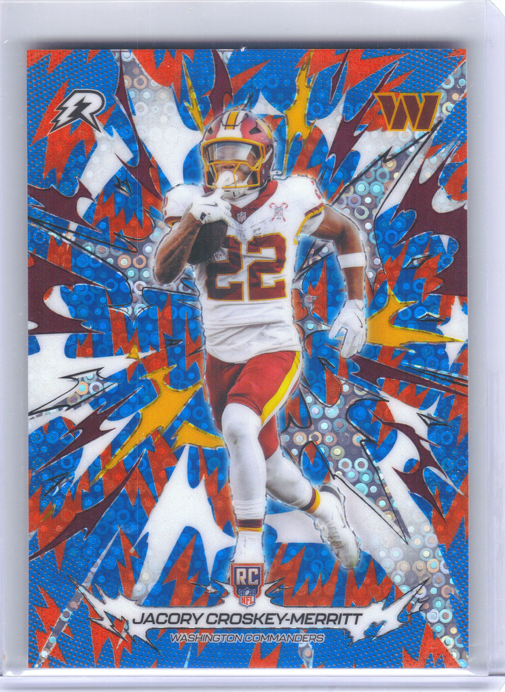 2025 Topps Resurgence #198 Jacory Croskey-Merritt Blue & Orange Spark Refractor Washington Commanders