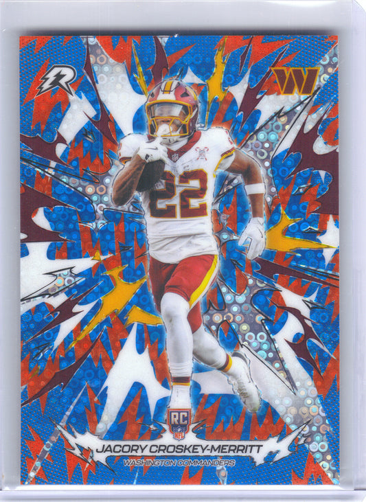 2025 Topps Resurgence #198 Jacory Croskey-Merritt Blue & Orange Spark Refractor Washington Commanders