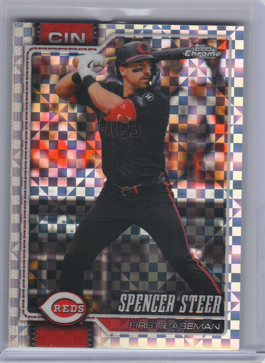 2026 Topps Chrome #40 Spencer Steer X-Fractors Cincinnati Reds