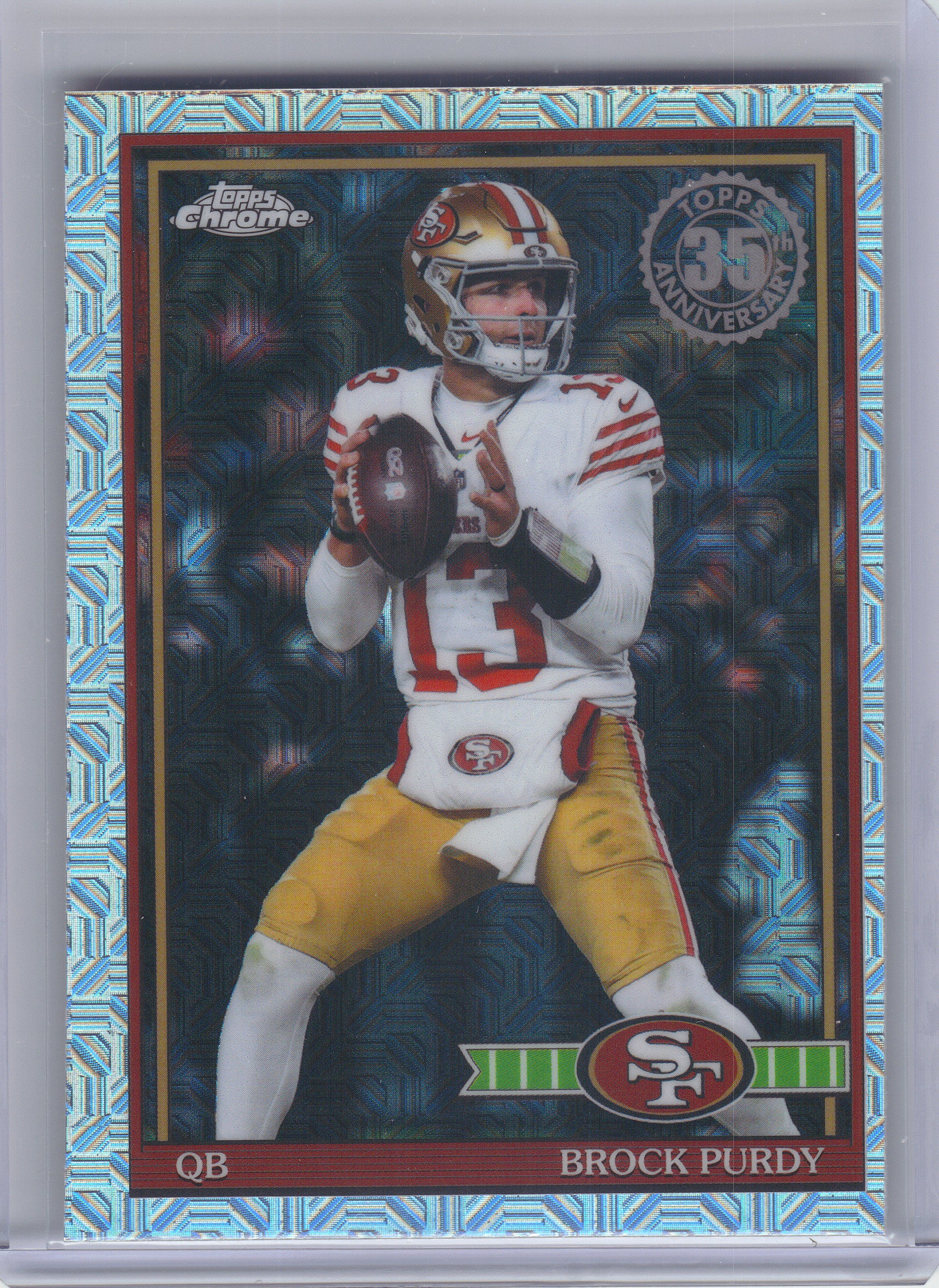2026 Topps Flagship #91TC-3 Brock Purdy 1991 Topps Flagship Football Chrome Mojo Chrome San Francisco 49ers