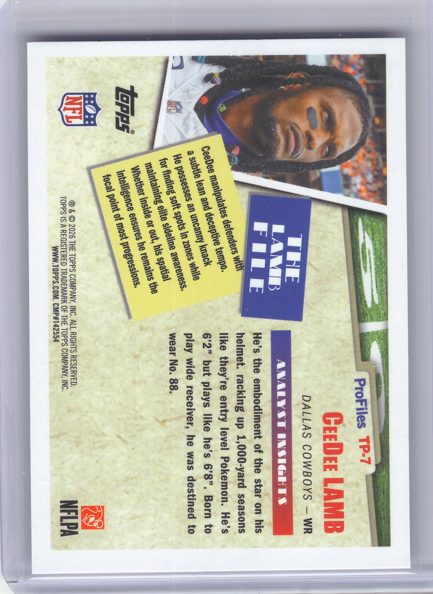 2026 Topps Flagship #TP-7 CeeDee Lamb Topps Flagship Profiles x Dallas Cowboys