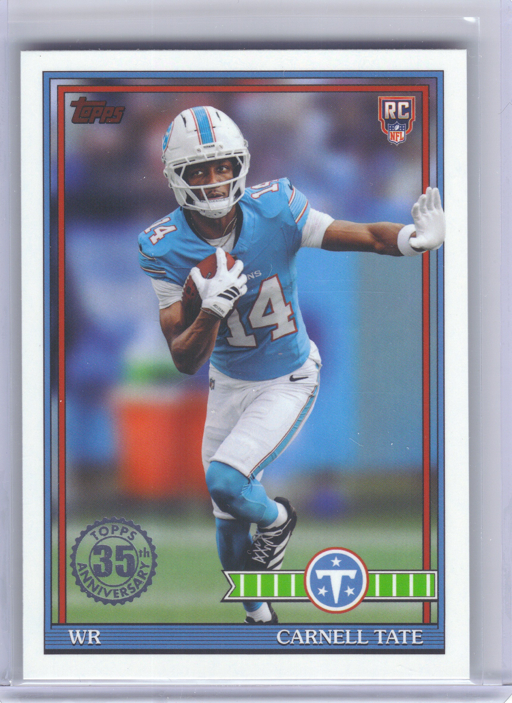 2026 Topps Flagship #91TR-18 Carnell Tate 1991 Topps Flagship Football Rookies Tennessee Titans