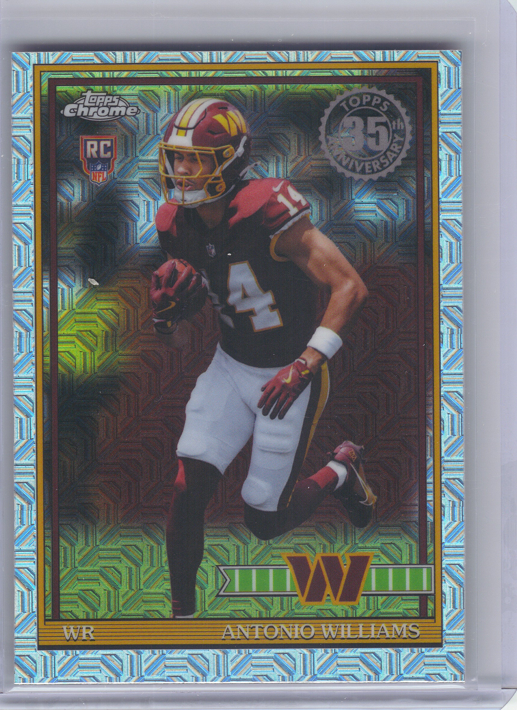 2026 Topps Flagship #91TRC-28 Antonio Williams 1991 Topps Flagship Football Rookies Chrome Mojo Chrome Washington Commanders