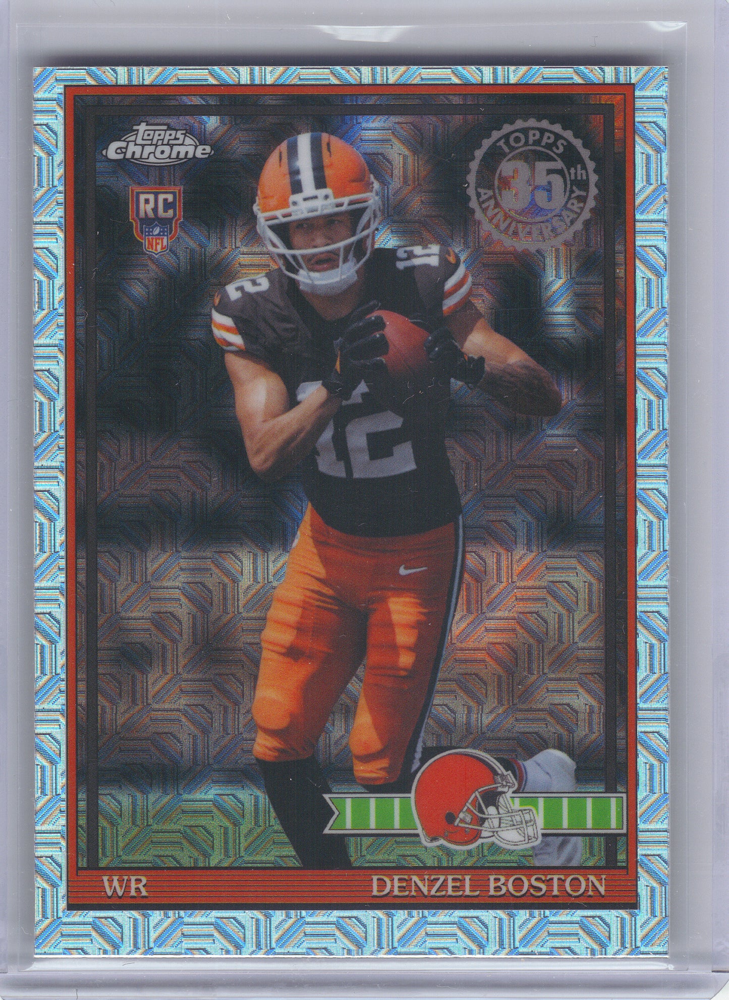 2026 Topps Flagship #91TRC-22 Denzel Boston 1991 Topps Flagship Football Rookies Chrome Mojo Chrome Cleveland Browns