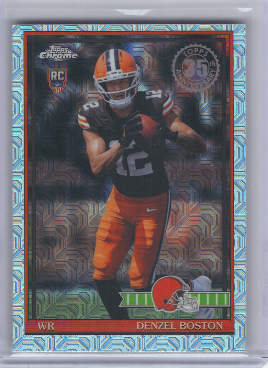 2026 Topps Flagship #91TRC-22 Denzel Boston 1991 Topps Flagship Football Rookies Chrome Mojo Chrome Cleveland Browns
