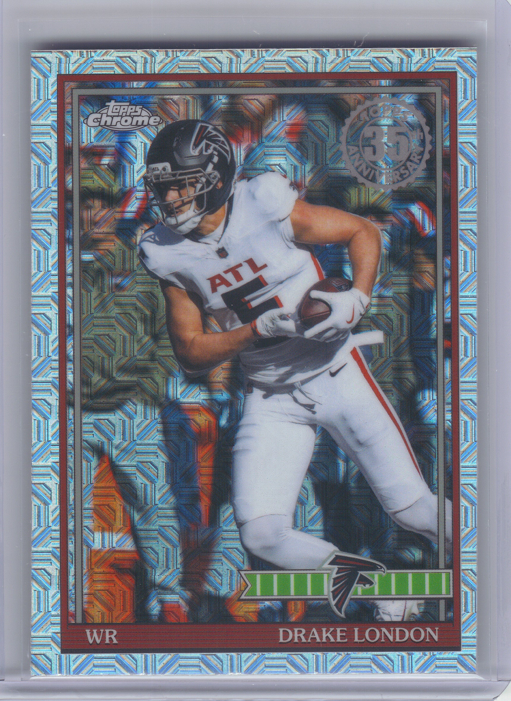 2026 Topps Flagship #91TC-5 Drake London 1991 Topps Flagship Football Chrome Mojo Chrome Atlanta Falcons