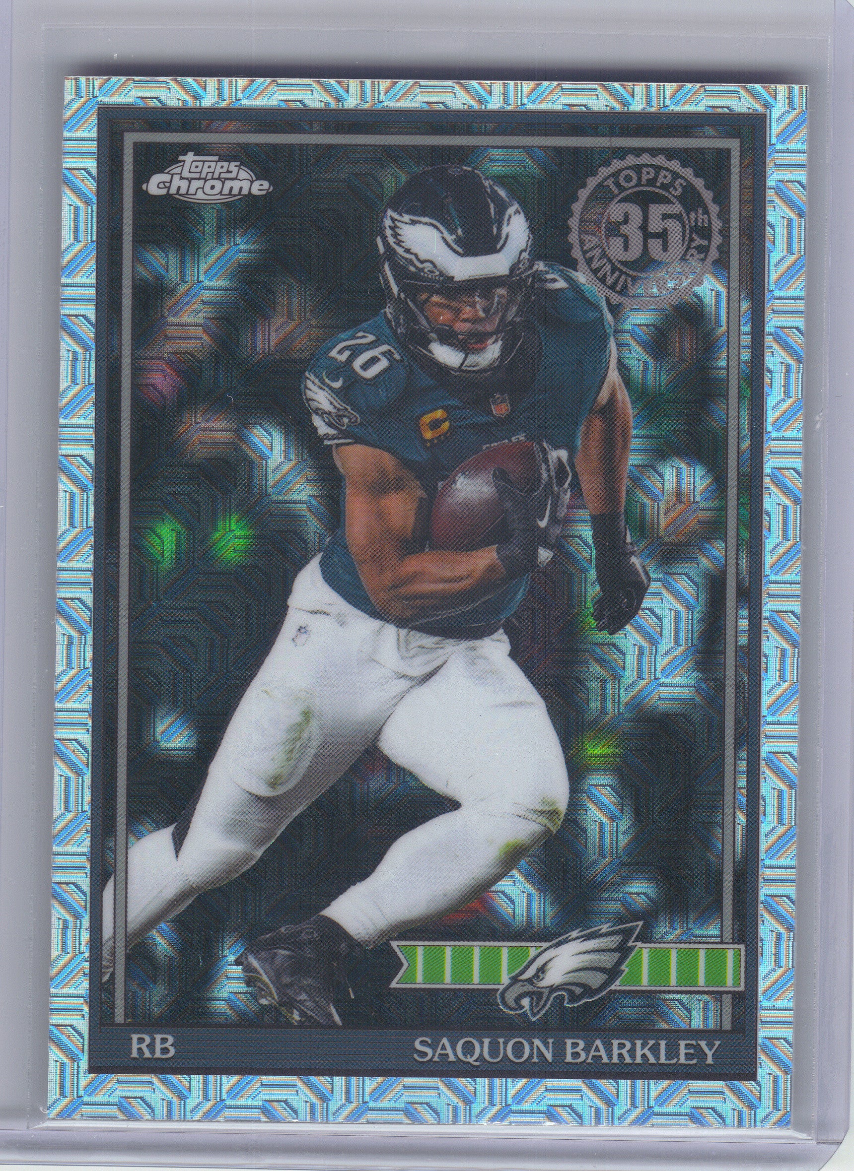 2026 Topps Flagship #91TC-19 Saquon Barkley 1991 Topps Flagship Football Chrome Mojo Chrome Philadelphia Eagles